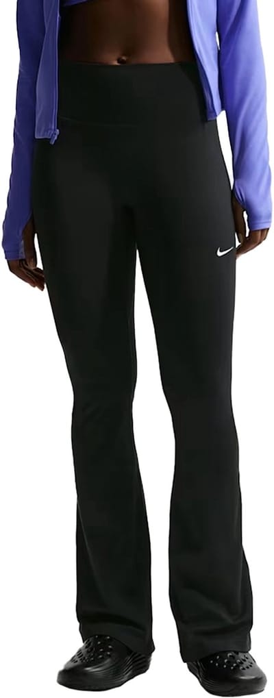 Nike One High-waist Flared Dames Fitness Broek Ib9135-010 - Kleur Zwart-wit - Maat XL