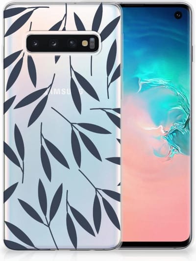 TPU Hoesje voor Samsung Galaxy S10 TPU Case Leaves Blue