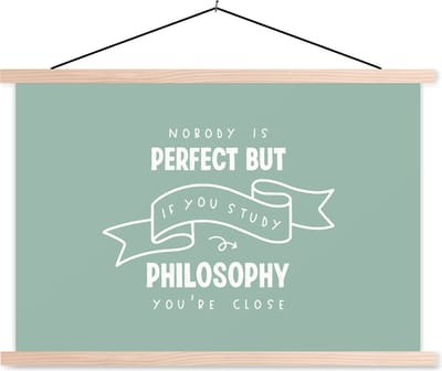 Posterhanger incl. Poster 90x60 cm - Schoolplaat - Quote - Filosofie - Studeren - Textielposter - Blanke latten