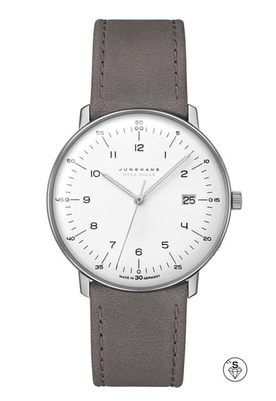 Junghans Max Bill Mega Solar 59/2021.02 - heren horloge - titanium horloge - luxe - mega solar - zonne-energie - radiogestuurd