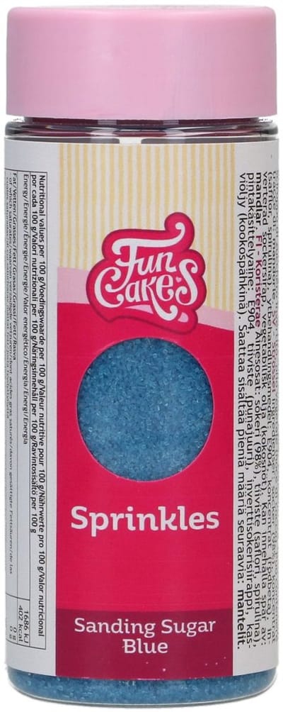 FunCakes Sanding Sugar - Blauw - 80g - Gekleurde Suiker - Eetbare Taartdecoratie