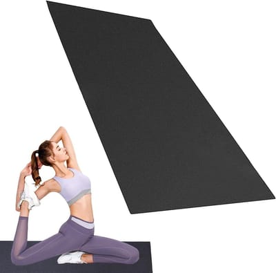 Loopbandmat Vloerbeschermer - Trainingsmat Fitnessmat - Apparatuur Beschermen - Schokabsorberend Antislip - 120 x 60 cm - Zwart