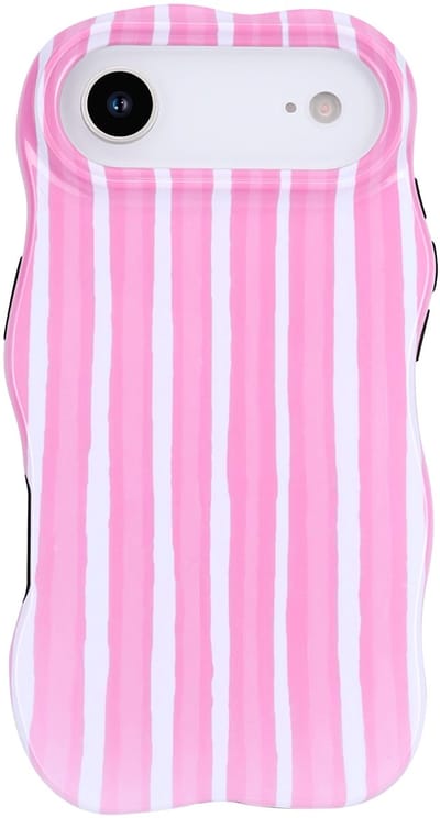 Casemania Hoesje Geschikt voor Apple iPhone Air - Wave Edge Back Cover - Roze - Golvend Telefoonhoes met Shockproof Bescherming