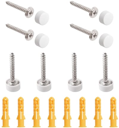 Dailygoody - Spiegelschroeven - Roestvrij staal - Duurzaam en elegant - Wit - Dikkere spiegelnagels - Perfect voor spiegelmontage - 20 sets