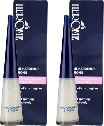 Herome 2-Pack Nagelverharder en Base Coat - Nail Hardener Strong - voor Zwakke en Gevoelige Nagels - 2x10ml