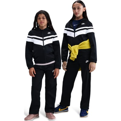 Nike Dri-fit Hooded Tracksuit Trainingspakken Kinder - Zwart - Maat 128 - 137 CM - Katoen Jersey