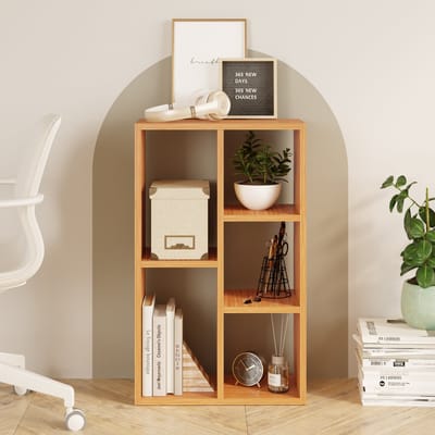 LUNOR® Monaco – Boekenkast – Kast met 5 open vakken – Kledingkast – Opbergkast – 81 x 49 x 23,5 cm (H x B x D) – Bamboe