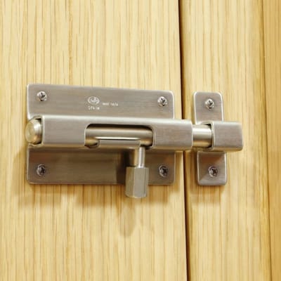 AMIG schuifslot/plaatgrendel - 3x - RVS - 5 x 3.7cm - Inox matte afwerking - deur - schutting - hek