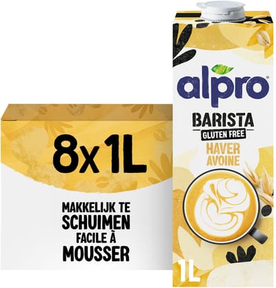 Alpro Barista Haver - Plantaardige Melk - Geschikt voor Koffie - Lactosevrij - 8 x 1L