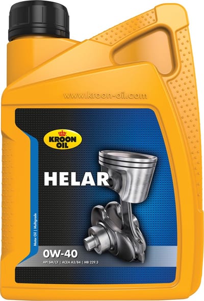 Kroon-Oil Helar 0W-40 - Vol-Synthetische Motorolie - 1 Liter - Kleurloos