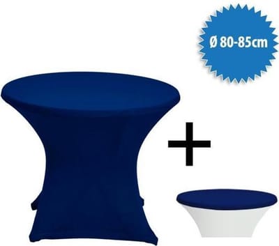 Cover Up Terrastafelrok Stretch - Ø80-85cm - Incl. Topcover - Donkerblauw