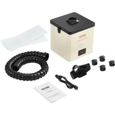 VEVOR Soldeerrookafzuiger 100W Lasrookafzuiger 240 m³/u Mini Desktop Soldeerrookafzuiger 5800 tpm 3-traps filter Soldeerrookafzuiging voor soldeerstations en laswerkzaamheden