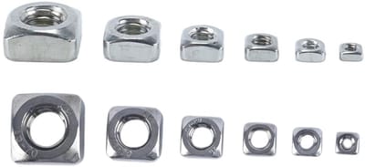Dailygoods- Vierkante Moer Assortiment 150 Stuks - RVS - Draadmoeren - M3/M4/M5/M6/M8/M10 - Bevestigingsmiddelen - Kosteneffectieve Oplossing - Bevestigingsmoeren
