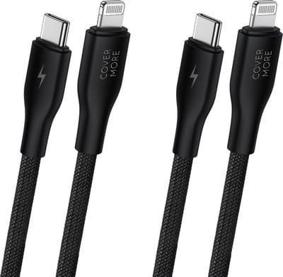 20w kabel geschikt voor iPhone snellader - Geschikt voor Lightning naar usb C - Oplaadkabel - 2 stuks - 1m - Veilig - Zwart