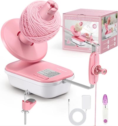 Elektrische Wolwikkelaar - Garen Wikkelapparaat - Handwerken Versnellen - Drie Snelheden Instelbaar - 1-2 Gram Per Minuut - Roze