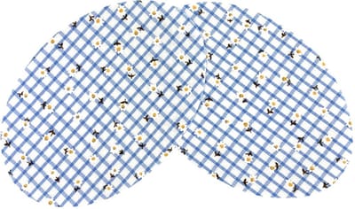Knie Elleboog Strijk Stukken Patches Licht Blauw Geruit Wit Bloemetje 9.3 cm / 13.5 cm / Blauw Wit