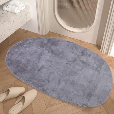 Effen Kleur Eenvoudig Polyester Tapijt Badkamer Badkamer Antislip Absorberende Mat Gemakkelijk te Onderhouden Volledige Vloermat 80x140 gray