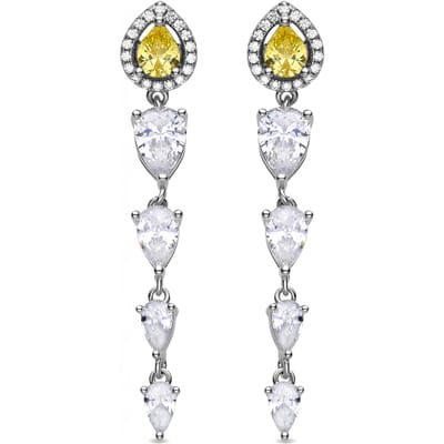 Luxenter Oorbellen van 925 sterling zilver en padparadscha met rhodiumafwerking - Marag