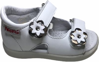 Falcotto bloempjes velcro sandalen 1625 wit mt 25