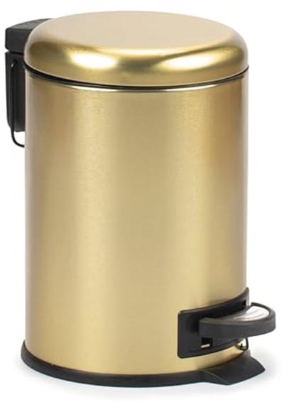 Pedal Prullenbak - Badkamer Afvalbak - Hygiënisch Werken - Soft Close Deksel - 3 Liter - Goud