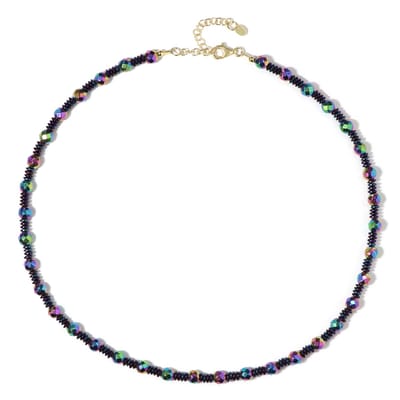 Cavill - Zilveren Halsketting - 925 Sterling Zilver Verguld - Mystieke Paarse Hematiet 125.6 ct - Verstelbare Luxe Halsketting 45-50 cm