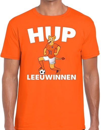 Nederland supporter t-shirt dameselftal Hup Leeuwinnen oranje heren - landen kleding S