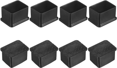 METERXITY Set van 8 rechthoekige meubelpootdoppen, 30 x 40 mm, PVC pootdoppen voor stoelen/tafel/bed, meubels hardhouten vloerbeschermers voethoezen bekers