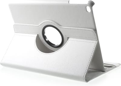 Peachy Witte geschikt voor iPad 2017 2018 hoesje case draaibare cover met standaard