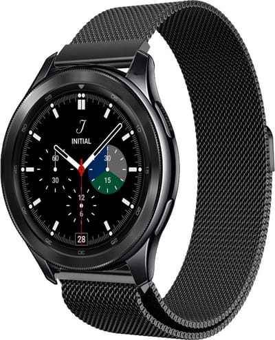 Bandje geschikt voor Samsung Watch 4 Classic 46 mm - Zwart Milanese Band