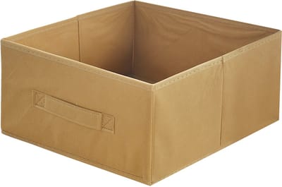 LAVITA® Opbergmand Textiel - 31x31x15 Lichtbruin - 1 stuk - Opbergbox Kast Organizer Opbergdoos - Kastlade Verdeler Voor Kleding Ondergoed Badkamer Kledingkast - Vouwdoos Stoffen Doos Opbergdozen