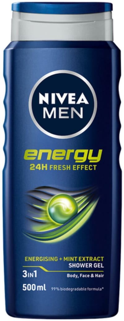 NIVEA Men Douchegel Energy - 3 x 500 ml - Voordeelverpakking