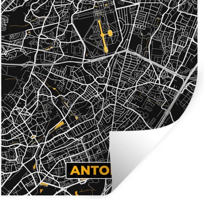 Muurstickers - Sticker Folie - Plattegrond - Antony - Stadskaart - Frankrijk - Kaart - 100x100 cm - Plakfolie - Muurstickers Kinderkamer - Zelfklevend Behang XXL - Zelfklevend behangpapier - Stickerfolie