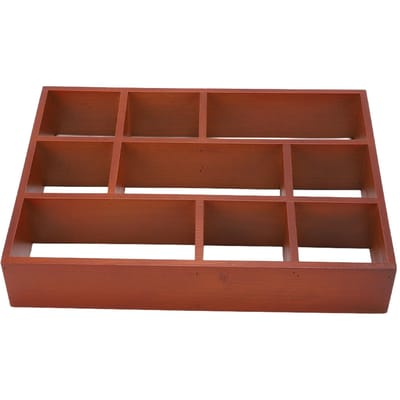 Houten Muur Bureau Plank 9 Vakken Multifunctioneel Vintage Houten Muurplank Make-up
