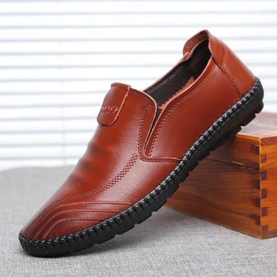Mode Mannen Echt Lederen Schoenen Lace Up Casual Schoenen Mannen Zachte Platte Basis Schoenen 44 bruin