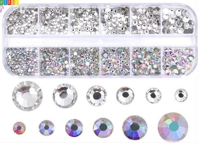*** Nail Strass-Steentjes voor Bruids- & 3D Nail Art - Decoratie Diverse Kleuren - van Heble® ***