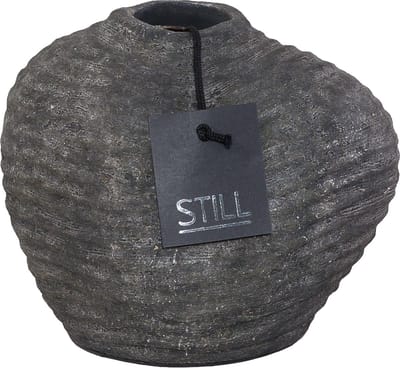 STILL - Vaas - Organische Vorm - Ribbels - Earth - Grijs - 20 x 18 cm