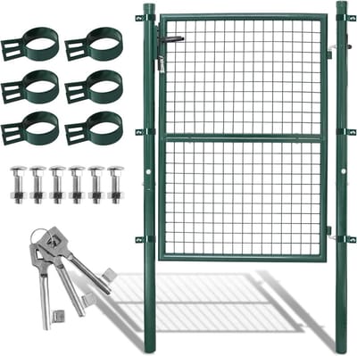 Tuinpoort - Tuindeur Hekdeur - Tuin Afscheiden - Verzinkt Staal - 150x100 cm - Groen