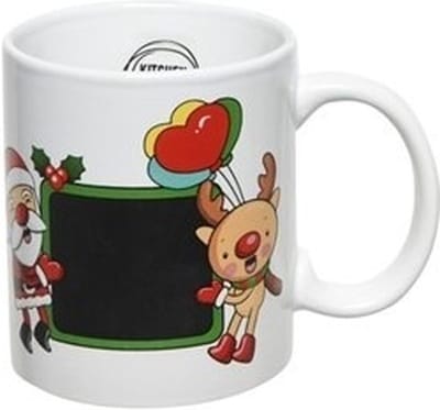 Kerst beker/mok 300 ml rendier/kerstman/ballon - Kerstservies - Kerstontbijt/Kerstdiner tafeldecoratie - kerstmok