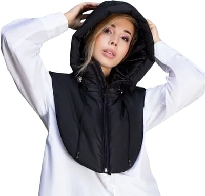 Ultralichte Winter Capuchon voor Dames & Heren – Warme Hals bescherming met Ringsjaal & Trekkoord – Thermische Winter hood voor Fietsen, Wandelen & Buitensport- ZWART