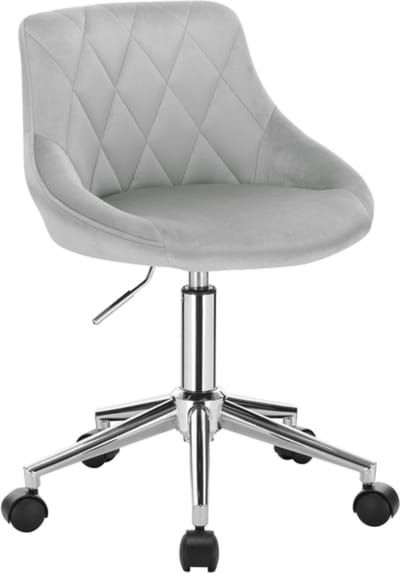 Bureaustoel deluxe - Voor volwassenen - Grijs - Op wielen - Ergonomische bureaustoel - Velvet - In hoogte verstelbaar