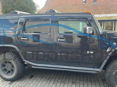 Zijwindschermen passend op de Hummer H2 - 5 deurs model set tbv 4 deuren V+A donker getint merk Team Heko