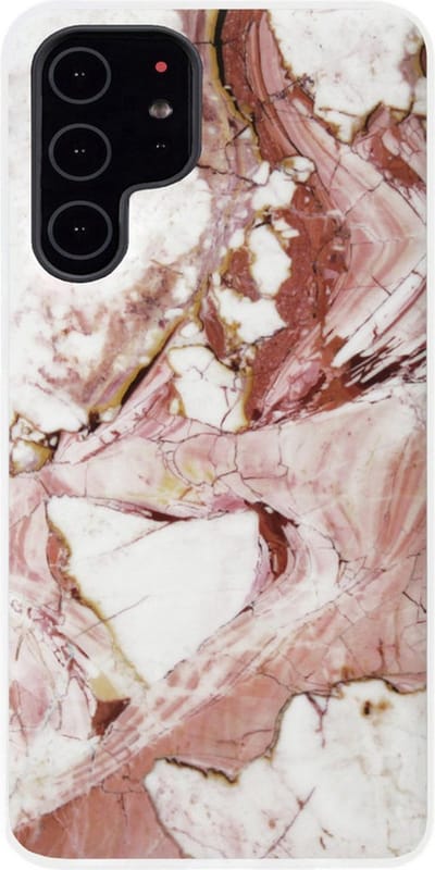 ADEL Siliconen Back Cover Softcase Hoesje Geschikt voor Samsung Galaxy S22 Ultra - Marmer Rood