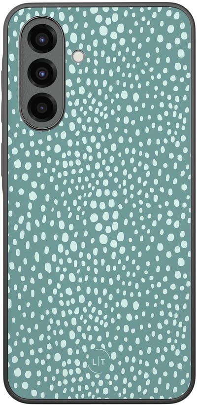 Leuke Telefoonhoesjes - Hoesje geschikt voor Samsung Galaxy A36 - Blue dots - Backcover zwart - Gestipt - Blauw