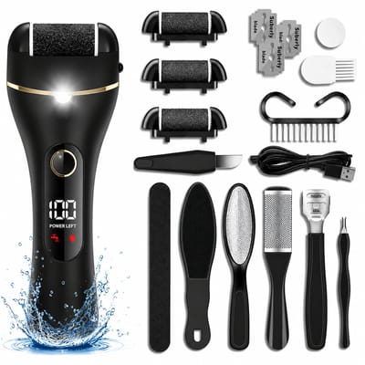 Elektrische Eeltverwijderaar Set 10-Delig - Professionele Pedicureset - Elektrische Voetvijl - Professionele Eelt verwijderaar - Eeltvijl - Eeltschraper - Eeltmesjes - USB Oplaadbaar - IPX7