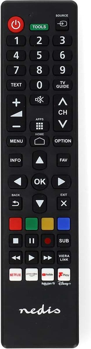 Nedis Vervangende Afstandsbediening - Geschikt voor: Panasonic / Sharp - Voorgeprogrammeerd - 1 Apparaat - Amazon Prime / Disney + Button / Netflix Knop / Rakuten TV Button / Youtube Knop - Infrarood