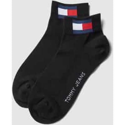 Tommy Hilfiger unisex tommy jeans 2P quartersokken flag logo zwart