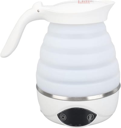 Socobeta Opvouwbare Elektrische Waterkoker, Draagbare, Inklapbare Reiswaterkoker met Temperatuurregeling voor op Reis, Camping, Kantoor en hotel. (EU-stekker)