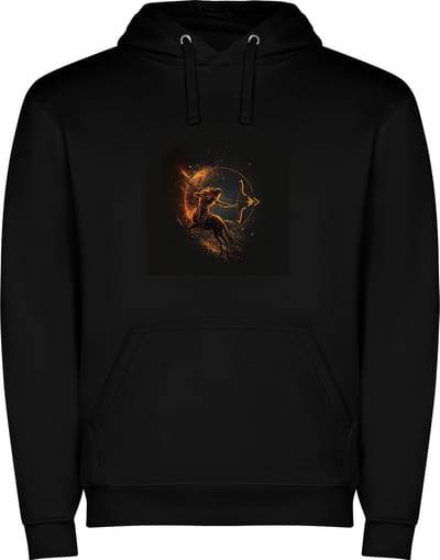 Zwarte unisex hoodie met “ Kleurrijke Sterrenbeeld Boogschutter – Astrologie – Horoscoop – Zodiac Signs “ Print Full Color Color merk Roly maat S