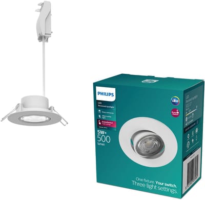Philips Cilantro inbouwspot - SceneSwitch lichttechnologie - 5W - Warmwit licht: 2700K - Wit