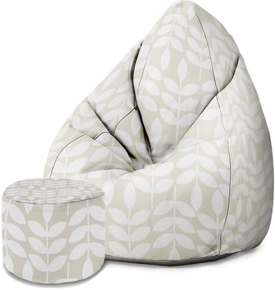 DreamRoots Velvet Zitzak voor Volwassenen – Luxe Beanbag met Voetsteun en Afneembare Hoes – Inclusief Vulling – 80x80x120 cm - Scandinavian Simplicity